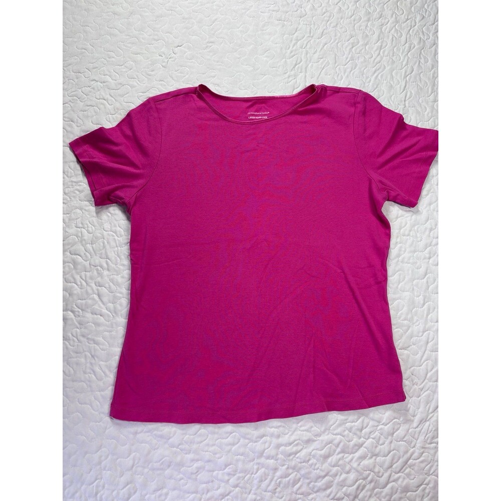 Christopher & Banks Pink Layering Short Sleeve TShirt 100% Cotton size medium